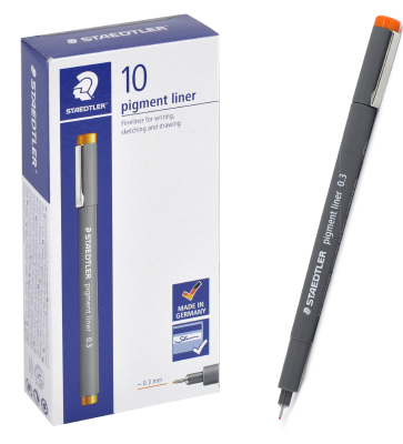 Линер STAEDTLER Pigment liner 308, 0,3 мм, оранжевый