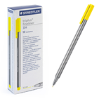 Ручка капиллярная Triplus, трехгранный пластиковый корпус, 0,3 мм, цвет чернил: желтый