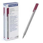 Ручка капиллярная Triplus, трехгранный пластиковый корпус, 0,3 мм, цвет чернил: красный тосканский