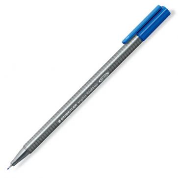 Ручка капиллярная Triplus, трехгранный пластиковый корпус, 0,3 мм, цвет чернил: голубой