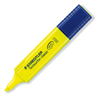 Текстовыделитель флуоресцентный, клиновидный наконечник, 1-5 мм, желтый