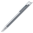 Ручка шариковая автоматическая "Elance 421 35", металлический корпус серебристого цвета, синяя