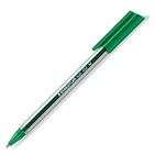 Ручка шариковая STAEDTLER 432, трехгранный прозрачный корпус, зелёная