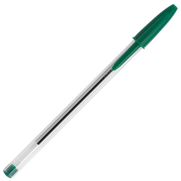 Ручка шариковая Cristal, зелена, прозрачный корпус