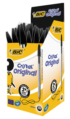 Ручка шариковая Cristal, черная, прозрачный корпус