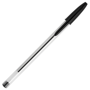 Ручка шариковая Cristal, черная, прозрачный корпус