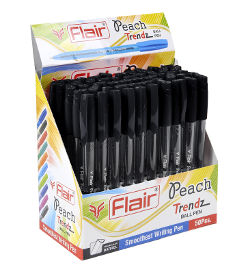 Ручка шариковая Flair PEACH TRENDZ, пластик, 1,0 мм, черная