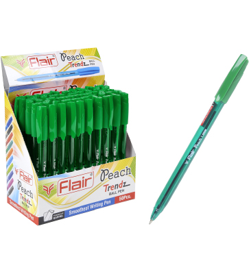 Ручка шариковая Flair PEACH TRENDZ, пластик, 1,0 мм, зеленая