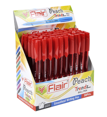 Ручка шариковая Flair PEACH TRENDZ, пластик, 1,0 мм, красная