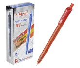 Ручка шариковая автоматическая Flair WRITO-METER RT, пластиковый корпус, 0,5 мм, красная