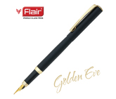 Ручка перьевая Golden Eve, черный металлический корпус, цвет чернил: синий 