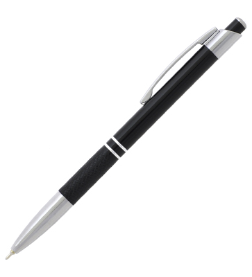Автоматическая шариковая ручка Miami, черный металлический корпус, в футляре, цвет чернил: синий