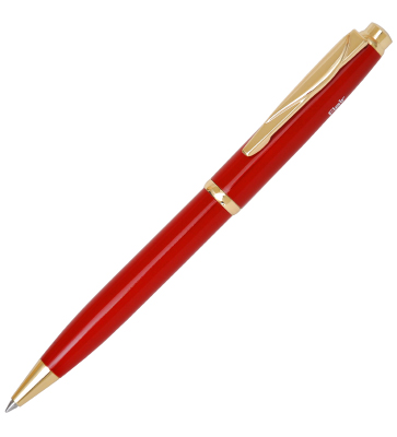 Ручка шариковая Momento, красный металлический корпус, цвет чернил: синий