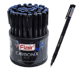 Ручка шариковая Flair CARBONIX, синяя, 0,7 мм, карбоновый корпус
