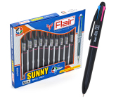 Ручка шариковая автоматическая Sunny neon, пластик, 0,5 мм, 4-х цветная
