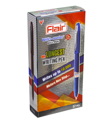 Ручка шариковая Flair WRITO-METER DX, пластик, синяя, 0,7 мм, разные цвета корпуса
