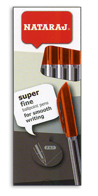 Ручка шариковая SUPER Fine, пластик, 0,7мм, красная
